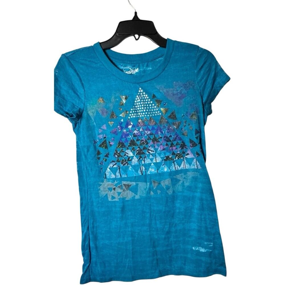 Grane Blue Graphic Women's Top Sz L